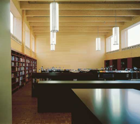 Staufer & Hasler, Kantonschule Wil, Bibliothek, Baujahr 2004, Holzbau, Photo: Heinrich Helfenstein