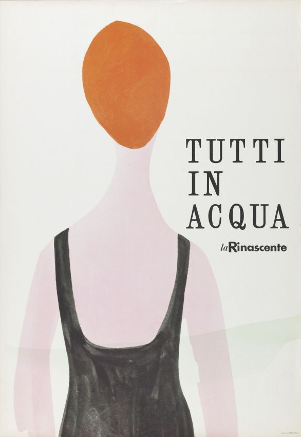 Lora Lamm, Tutti in acqua – la Rinascente, 1956, Museum für Gestaltung Zürich, Plakatsammlung, © bei der Gestalterin