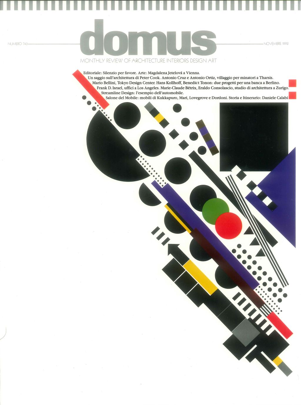 Rosmarie Tissi, Domus Cover, November 1992