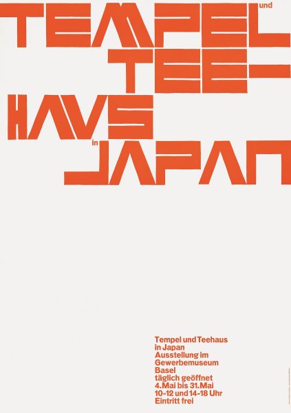 Tempel und Teehaus in Japan, Gewerbemuseum Basel, 1957 © Armin Hofmann, ZVG