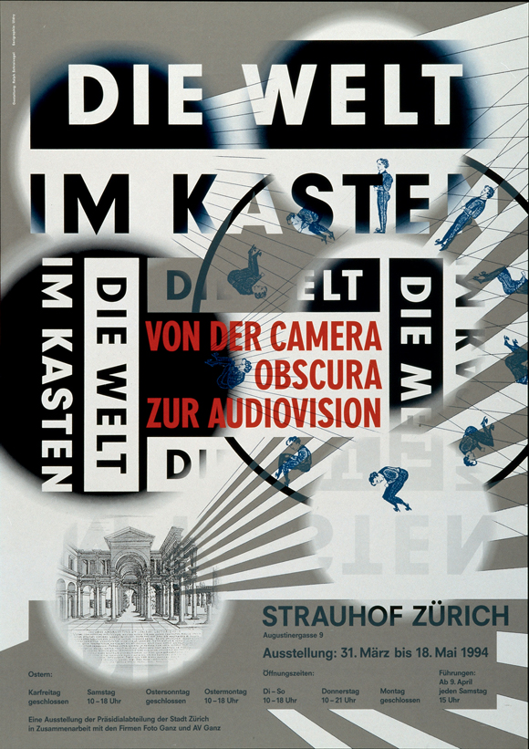 Ralph Schraivogel, Die Welt im Kasten – von der Camera Obscura zur Audiovision, poster, 1994 © Museum für Gestaltung Zürich, Plakatsammlung / Grafiksammlung ( Ralph Schraivogel )