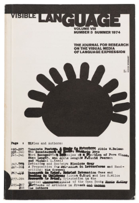 Wolfgang Weingart, Visible Language, Buchumschlag, 1974, Offset