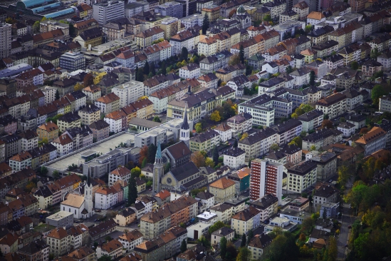 Vue aérienne de La Chaux-de-Fonds © Gérard Benoit à la Guillaume