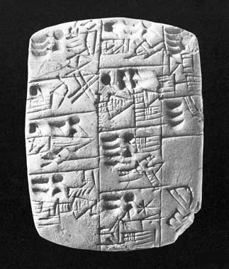 Panneau d’argile irakien, couvert de caractères cunéiformes