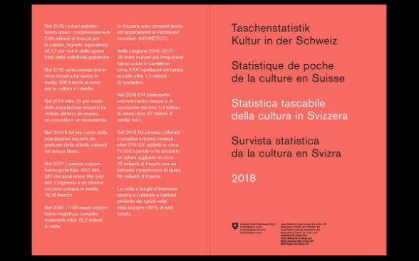 Statistica tascabile della cultura in Svizzera 2018