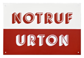 Notruf Urton, Palindrom, 2010, Email, 36 x 54,5 cm, Auflage: 3, Courtesy: Galerie & Edition Marlene Frei, Zürich