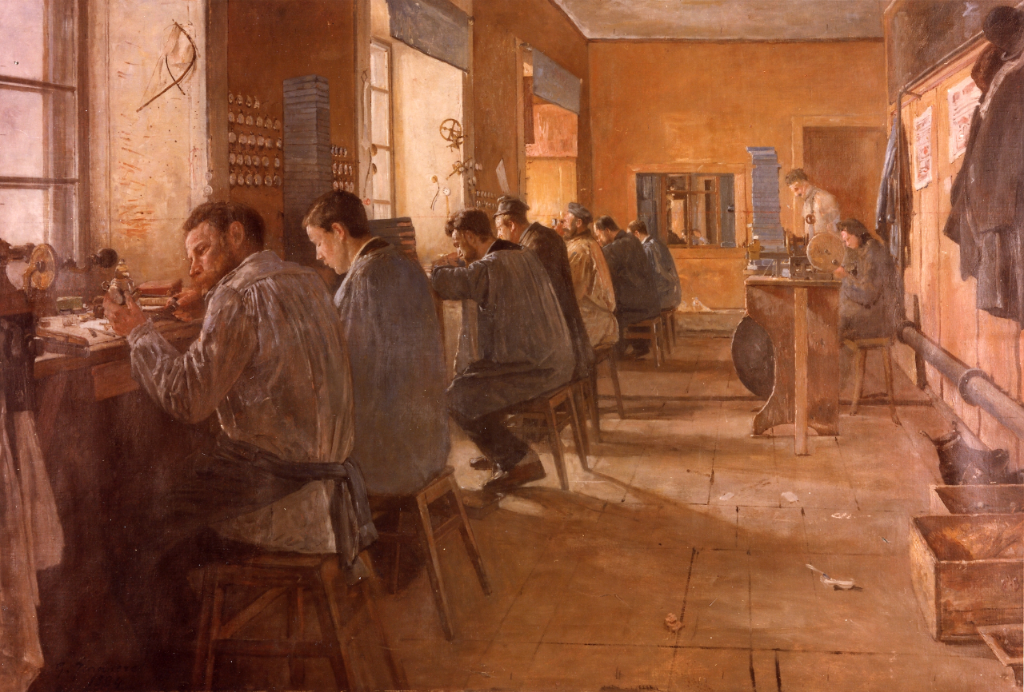 Gustave Jeanneret, Atelier d'horloger, 1884, Université de Neuchâtel