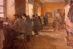 Gustave Jeanneret, Atelier d'horloger, 1884, Université de Neuchâtel