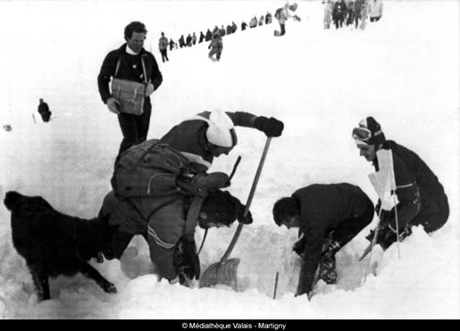 Lawinenrettungskurs, 1977 © Mediathek Wallis, Martigny