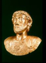 Römische Porträtbüste des Kaisers Marc Aurel, Musée Romain d'Avenches